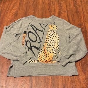 Anthropologie Womens Sweatshirt with Cheetah Design